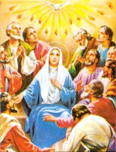 Ausgießen des Heiligen Geistes auf die Jünger, im 1.Zönakel mit Maria!