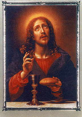 Jesu, bei der Einsetzung der Eucharistiefeier im Abendmahlsaal zu Jerusalem